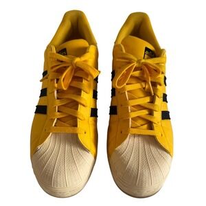 Adidas Originals Superstar Yellow Black Shell Toe Sneakers GY2070 Men's Size 13